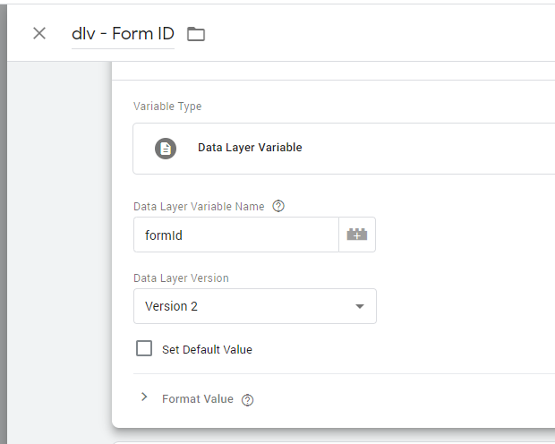 data layer variable - form ID